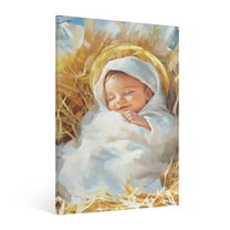 Vintage Jesus Nativity Scene Canvas Wall Art Paint Framed , Christian Watercolor Jesus Wall Art Decor,Christmas Wall Religious Artwork for Home Living Room,Bedroom Wall Decor