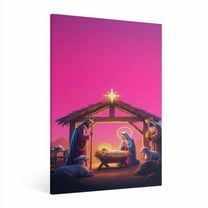 Vintage Jesus Nativity Scene Canvas Wall Art Paint Framed , Christian Watercolor Jesus Wall Art Decor,Christmas Wall Religious Artwork for Home Living Room,Bedroom Wall Decor