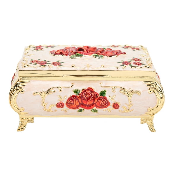 Vintage Jewelry Box Rectangular Vintage Metal Jewelry Storage Decoration Box Ladies Girls Gift Box