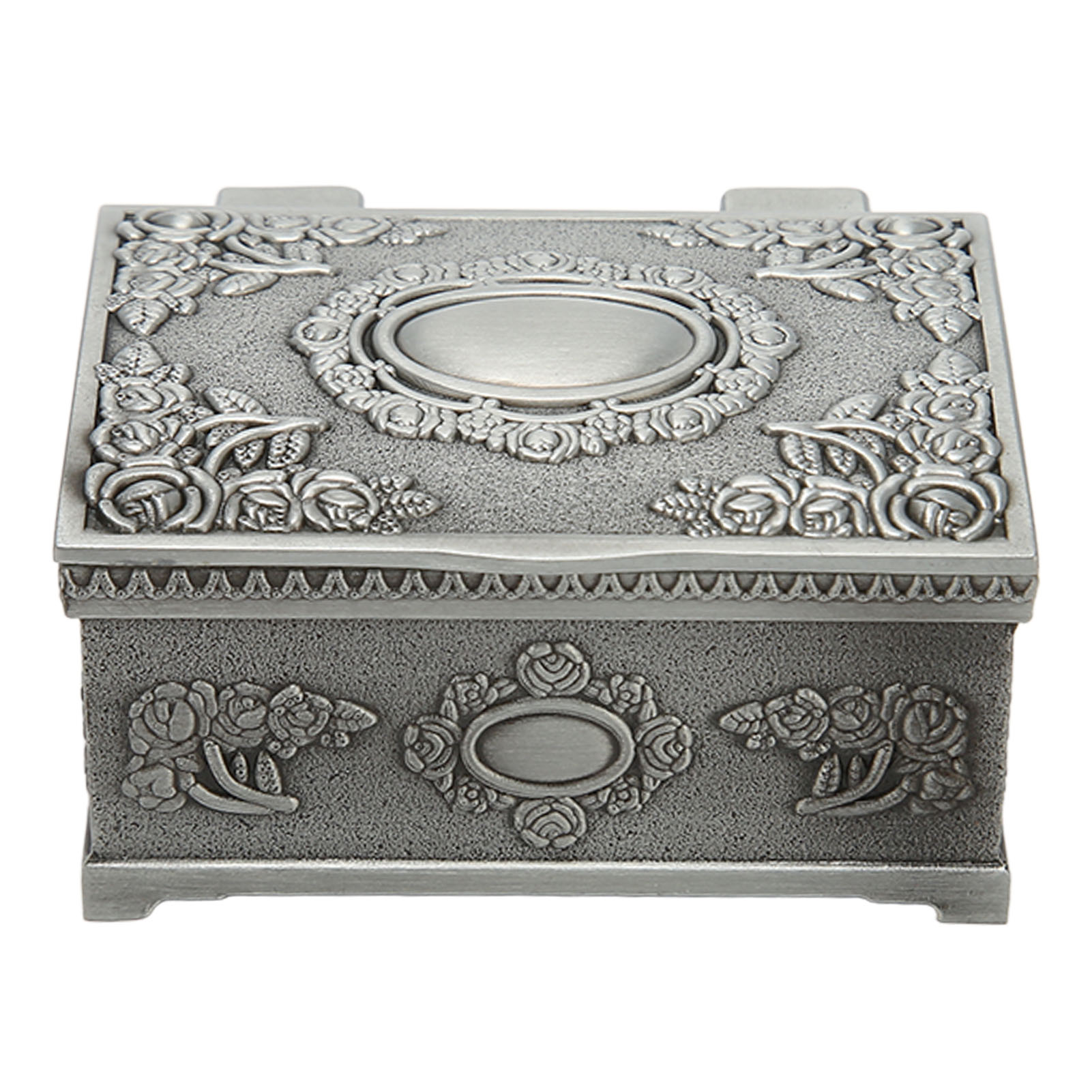 Antique pewter jewelry box deals