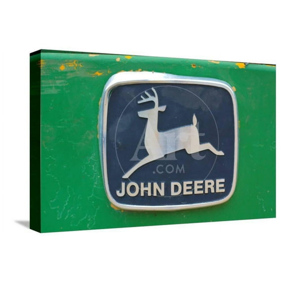 Vintage John Deere Tractor Metal Emblem Photo Poster, Stretched Canvas Wall Art Sold by Art.Com