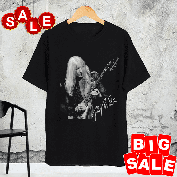 Vintage Johnny Winter Short Sleeve Gift For Fans Black All Size Shirt TN565