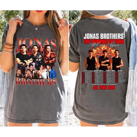 Vintage Jonas Brothers Tour 2026 2 Sided T-Shirt, Band Shirt Fan Gift