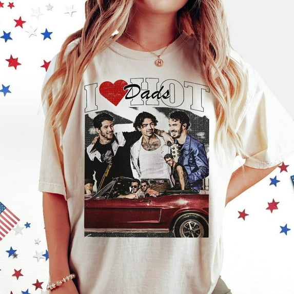 Vintage Jonas I Love Hot Dads Music Shirt