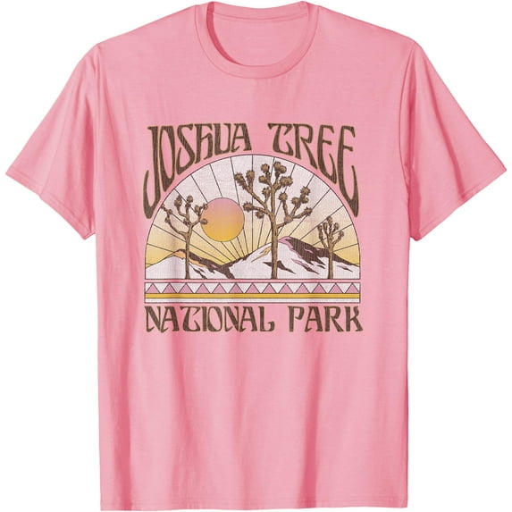 Vintage Joshua Tree National Park Retro Outdoor Camping Hike Unisex T-Shirt for Men Women Kids Toddler,Light Pink Color,Size 5/6
