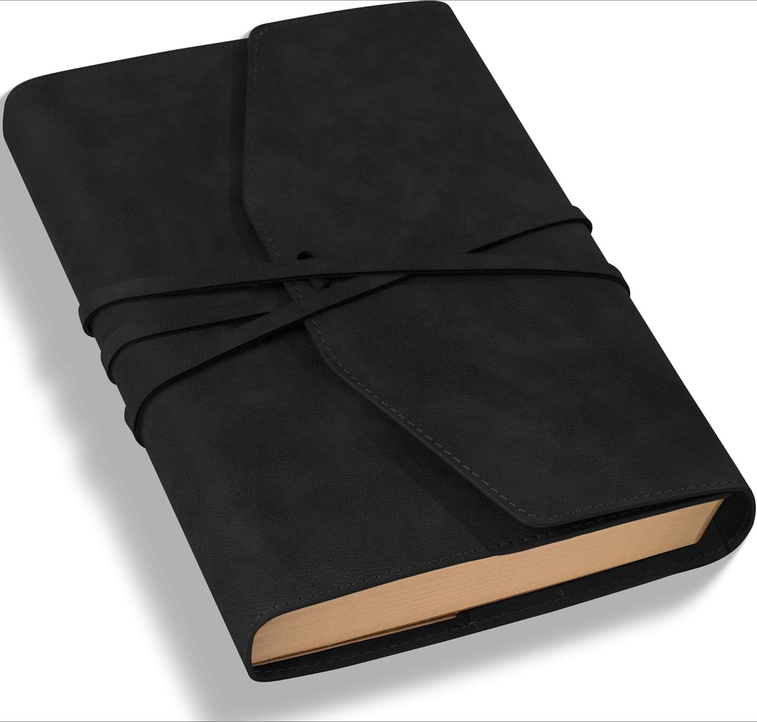 Vintage Journal for Women Men Leather Bound Junk Journal Notebook 160 Pages Book of Shadows Journals for Writing Diary Travel Sketching , 5.9x 8.6 in, Soft Cover, Black Black