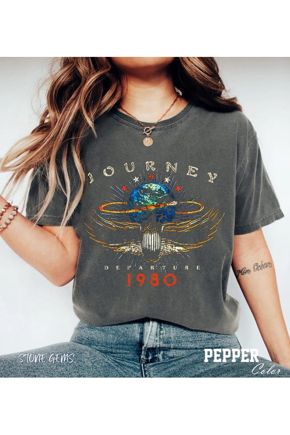 Vintage Journey Departure 1980 Shirt, Retro Journey Band Tee, Classic Rock Music Fan Gift, Comfort Colors Shirt, 90s Bootleg Graphic, Unisex Sizes S-4XL - Multicolor