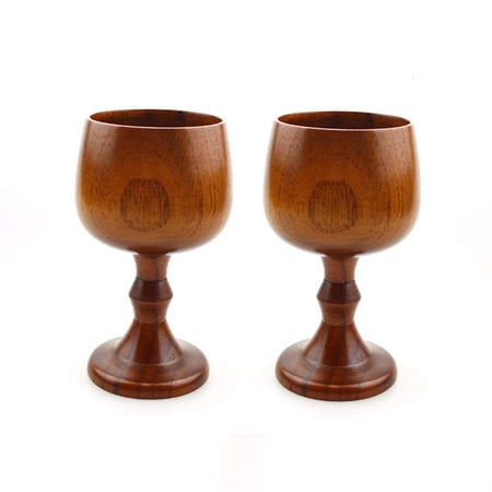 Vintage Jujube Wooden Wine Goblet Drinking Cup Water Cup Kitchen Accessories, 5.3 oz(150ml), Pack of 2 (B) price history and forecast - KsopiaVobs