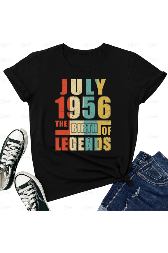 Vintage July 1956 Birth Of Legends 68th Birthday Art Art Unisex T-Shirt V18452, up to Size 5XL