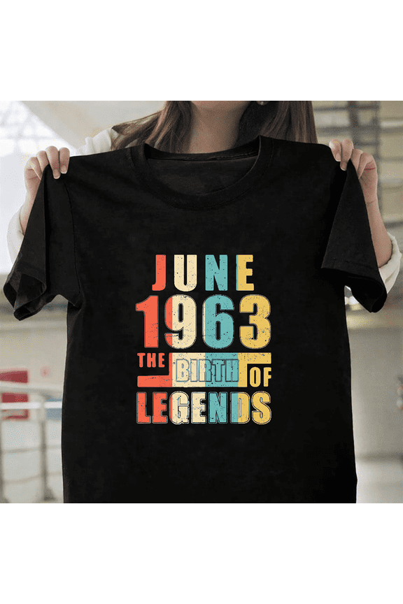 Vintage June 1963 Birth Of Legends Classic Birthday H11284 Gift Unisex T-Shirt, up to size 3XL.