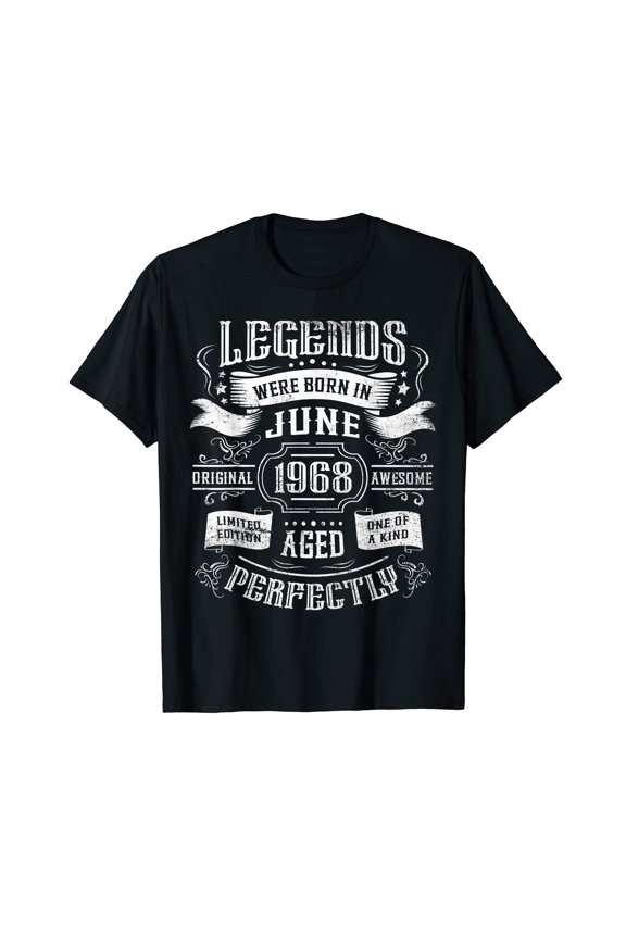 Vintage June 1968 Birthday Celebration Typography Comfort Colors T-Shirt for Timeless Style
