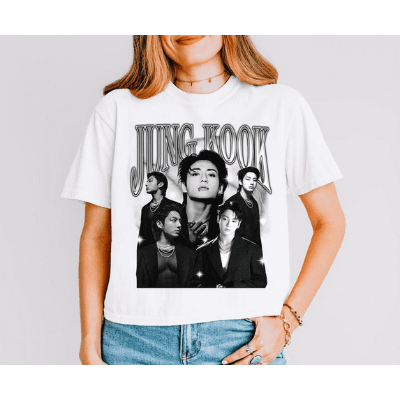 Vintage JungKook 90s T-Shirt, Music Kpop Unisex Graphic Tee