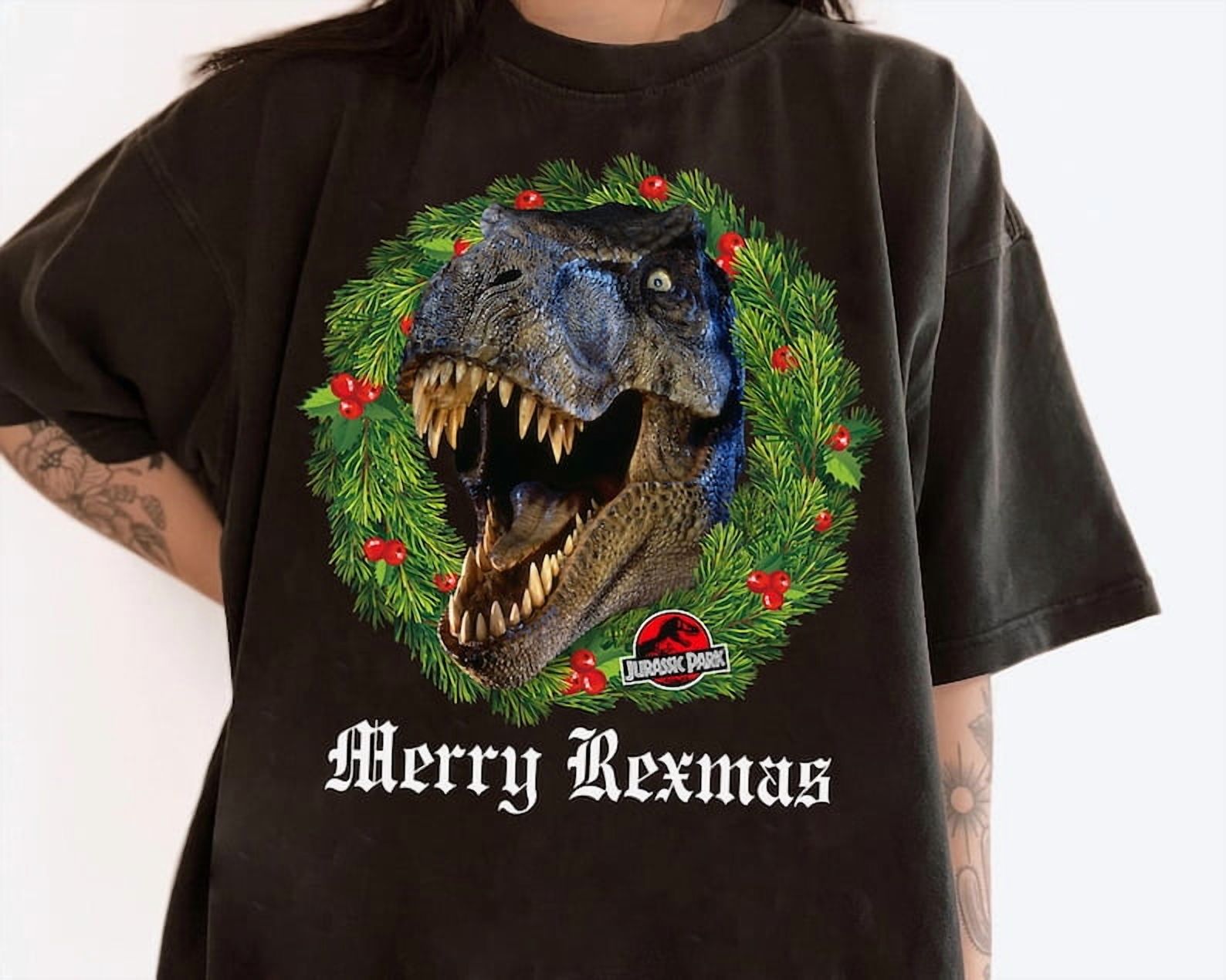 Rexmas Vintage Jurassic Park Christmas Merry Rexmas Shirt, Jurassic Park ...