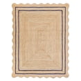 thumbnail image 1 of Vintage Jute Area Rug Decor Braided Rectangular Scalloped Vintage Carpet with Multi Border Navy 2'6" x 18' BY KALVEERA, 1 of 5