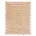thumbnail image 1 of Vintage Jute Area Rug Decor Braided Rectangular Scalloped Vintage Carpet with Multi Border Pink 9' x 12' BY KALVEERA, 1 of 5