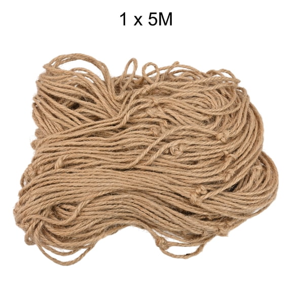 Vintage Jute Rope Plant Support Net 1m x 5m or 2m x 5m 0.3cm Hemp Rope Trellis for Climbing Plants and Vegetables Rustic Decorative Garden Balcony Wall Shed Partition Hanging Photo Dis(1 x 5M)
