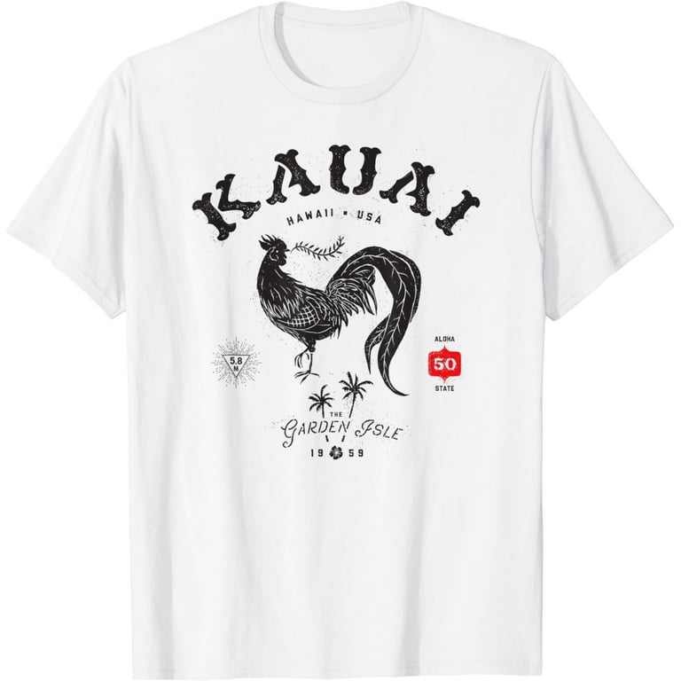 Vintage Kauai Garden Isle Aloha State With Chicken T-Shirt Vintage Kauai Garden Isle Aloha State With Chicken T-Shirt