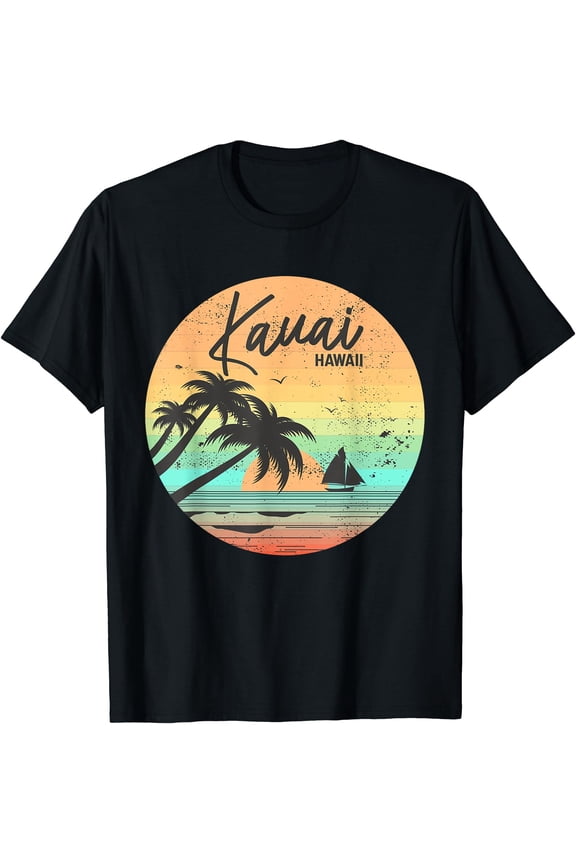 Vintage Kauai Hawaii Surfer Hanalei Kaua'i Island Hawaiian T-Shirt, Unisex T-Shirt