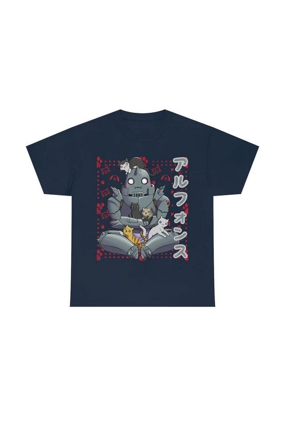 Vintage Kawai Cat Alphonse Elric Fullmetal Alchemist Shirt Anime Clothing Manga Japanesehot Trending Birthday Gifts