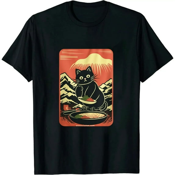 Vintage Kawaii Cat Anime T-Shirt Gift Retro Japanese Style