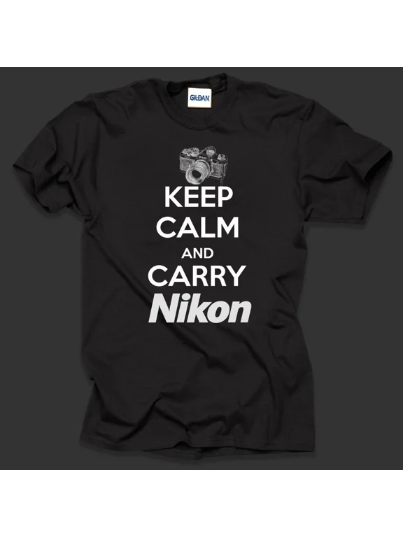 Vintage Keep Calm And Carry Nikon Shirt Cool Photographer BLACK Unisex S-5XL Hot Trending Shirt, Vintage Birthday Gift