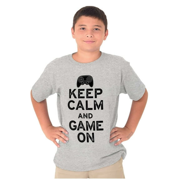 Vintage Keep Calm Video Game On Nerd Crewneck T Shirts Boy Girl Teen Brisco Brands M
