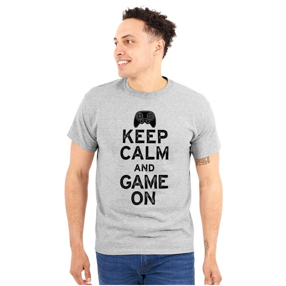 Vintage Keep Calm Video Game On Nerd Plus Size Crewneck Graphic Tee Shirt Brisco Brands 3X