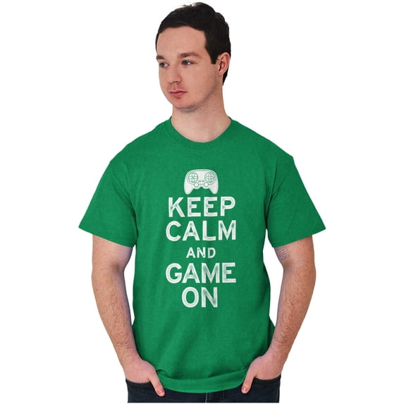 Vintage Keep Calm Video Game On Nerd Plus Size Crewneck Graphic Tee Shirt Brisco Brands 4X