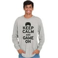 thumbnail image 1 of Vintage Keep Calm Video Game On Nerd Plus Size Long Sleeve Graphic Tee Shirt Brisco Brands 2X, 1 of 5
