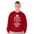 thumbnail image 1 of Vintage Keep Calm Video Game On Nerd Sweatshirt for Men or Women Brisco Brands M, 1 of 6