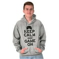 thumbnail image 1 of Vintage Keep Calm Video Game On Nerd Unisex Plus Fleece Graphic Hoodie Brisco Brands 2X, 1 of 5
