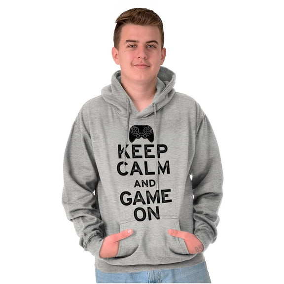 Vintage Keep Calm Video Game On Nerd Unisex Plus Fleece Graphic Hoodie Brisco Brands 5X