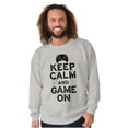 thumbnail image 1 of Vintage Keep Calm Video Game On Nerd Unisex Plus Fleece Graphic Sweatshirt Brisco Brands 2X, 1 of 5