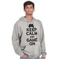 thumbnail image 1 of Vintage Keep Calm Video Game On Nerd Unisex Fleece Graphic Zip Up Hoodie Brisco Brands 2X, 1 of 5