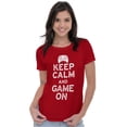 thumbnail image 1 of Vintage Keep Calm Video Game On Nerd Womens Slim Fit Graphic Tee Brisco Brands L, 1 of 4