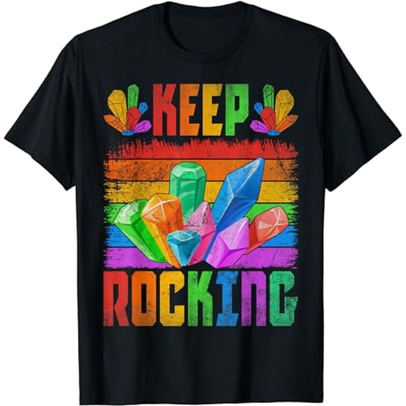 Vintage Keep Rocking Geologist Funny Paleontologist Geology T-Shirt