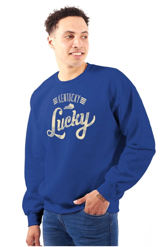 Vintage Kentucky Lucky State Pride Unisex Plus Fleece Graphic Sweatshirt Brisco Brands 3X