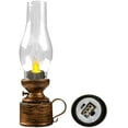 thumbnail image 1 of Vintage Kerosene Lamp, Flameless Hurricane Lamp Clear Table Lamp Rechargeable Kerosene Lantern Vintage Oil Lamp for Camping Bedroom Living Room Decor (A) A A A, 1 of 5