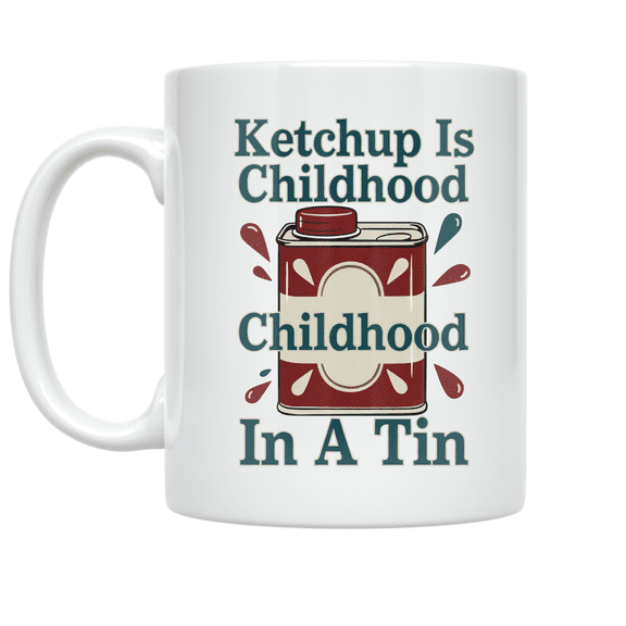 Vintage Ketchup Design - Retro Nostalgia Enthusiast - 11 oz Ceramic Coffee Mug