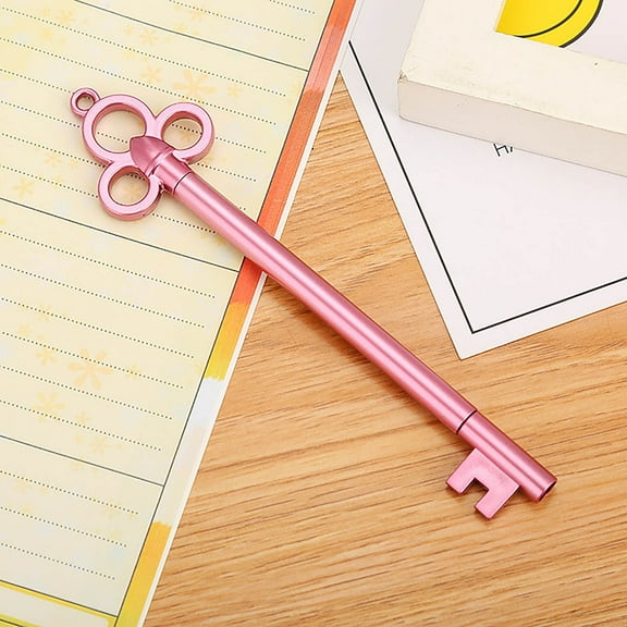 Vintage Key Shaped Gel Ink Pen, 0.5mm Tip, 6 Multi-Color Styles, Retro Design for Writing, Drawing, or Desk Decor, Student Stationery