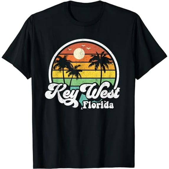 Vintage Key West Florida Keys Retro 70's Beach Vacation Gift T-Shirt