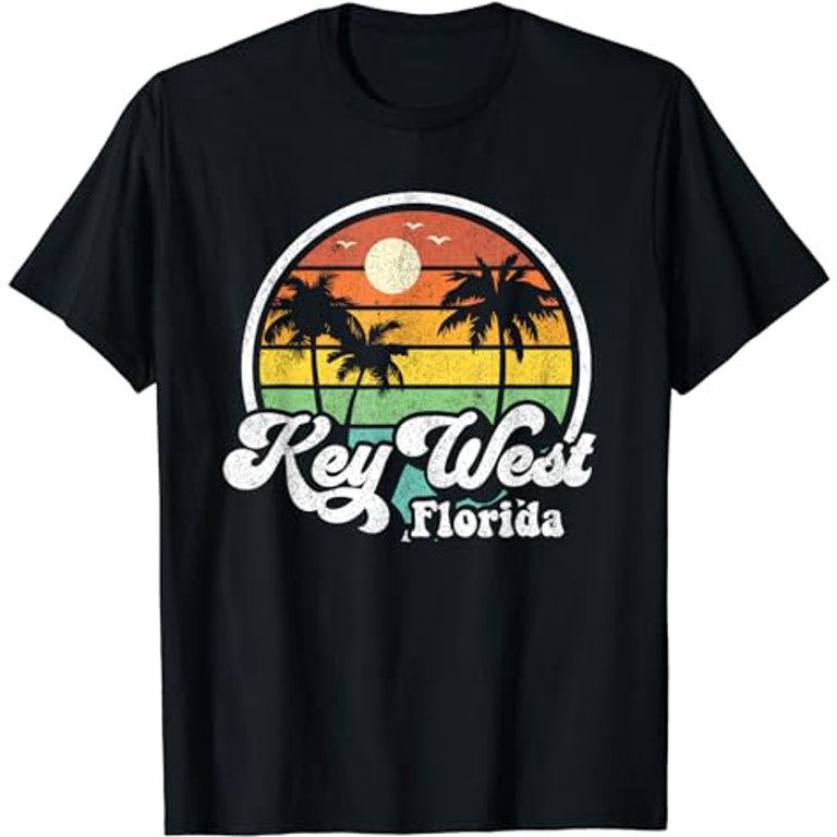 Key West Sweatshirt – Faded Vintage Florida Keys Pullover, Unisex Crewneck Travel Gift