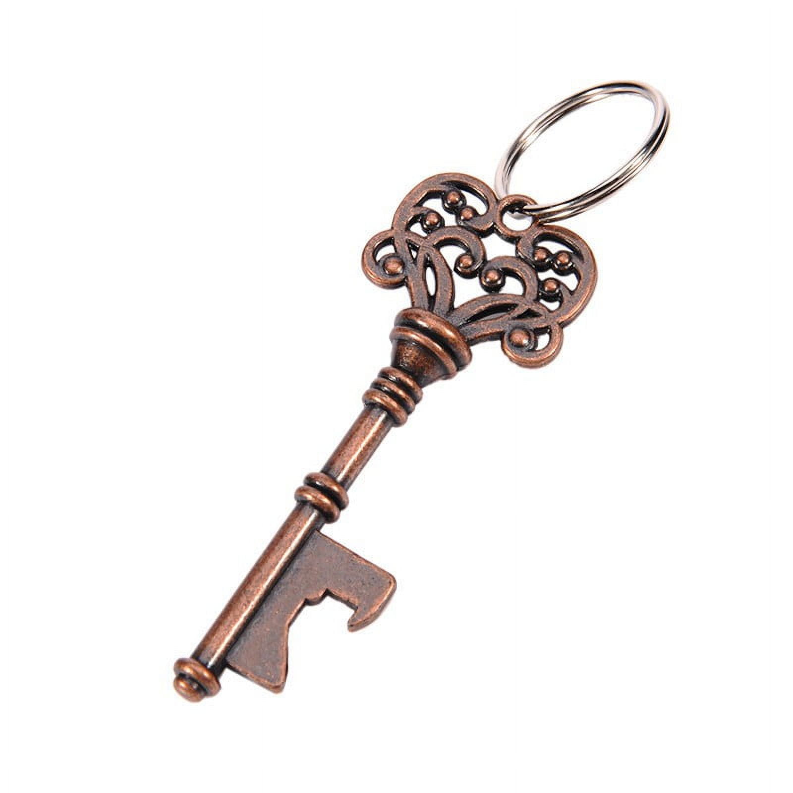 Key shaped shop bottle opener keychain