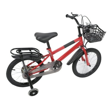 Vintage Kids Bike with Training Wheels & Basket Kid Bike for 3+ Years Old
