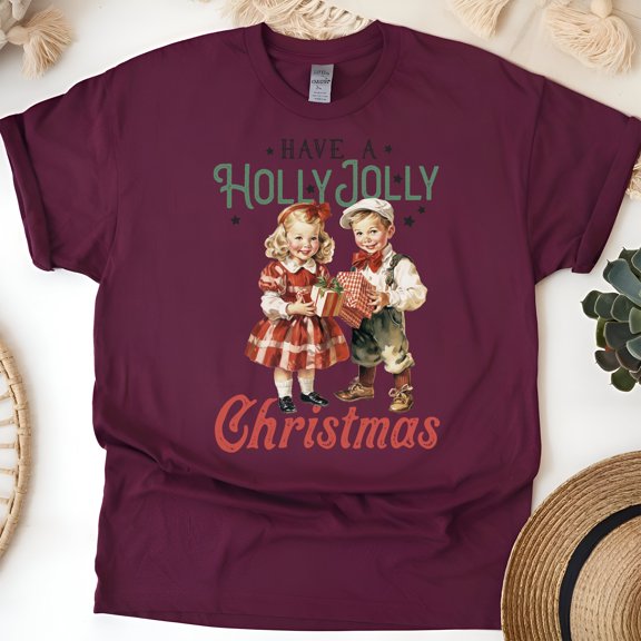 Vintage Kids Graphic T-Shirt | Retro Style Tee for Men Women Kids, Maroon, Size 2XL