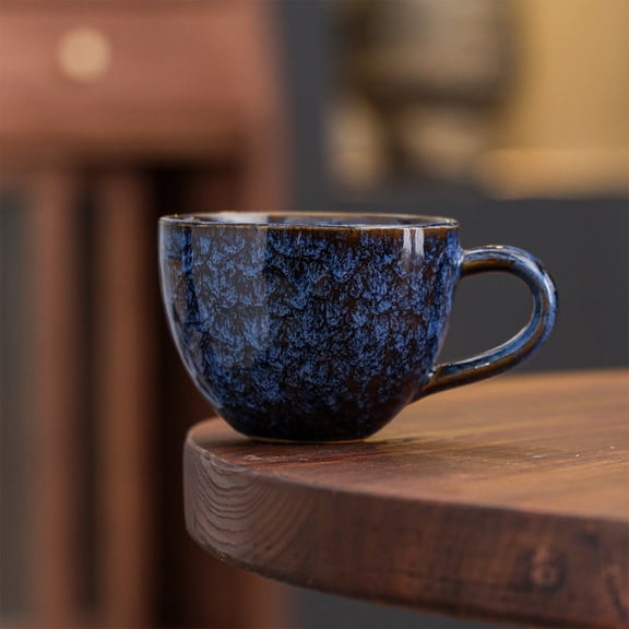 Vintage Kiln-fired Coffee Mug, 12oz Retro Ceramic Cup for American Lattes, Milk, Breakfast, Durable Stoneware Cup for Home Kitchen, Office & Daily Use