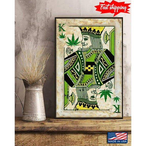 Vintage King Of Weed Card 11 x 17 Inch Poster
