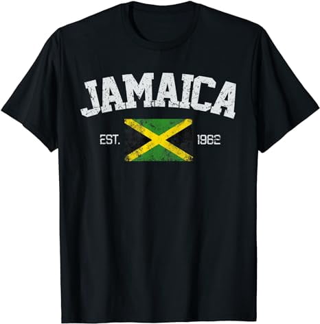 Men’s ‘Jamaica 1962’ Printed Cotton T-shirt green main image 1
