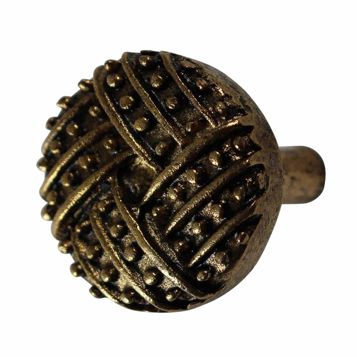 Vintage Kitchen Cabinet Knob Antique Brass 1 1/4" Dia Cupboard Door Pull Handle | Renovators Supply