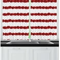 thumbnail image 1 of Vintage Kitchen Curtains, Feminine Rose Bouquets Along Polka Dots Romantic Classic Feminine Design, Two Panels Drapes with Rod Pocket Room Decor, 55" X 45", Black White and Red, by Ambesonne, 1 of 1